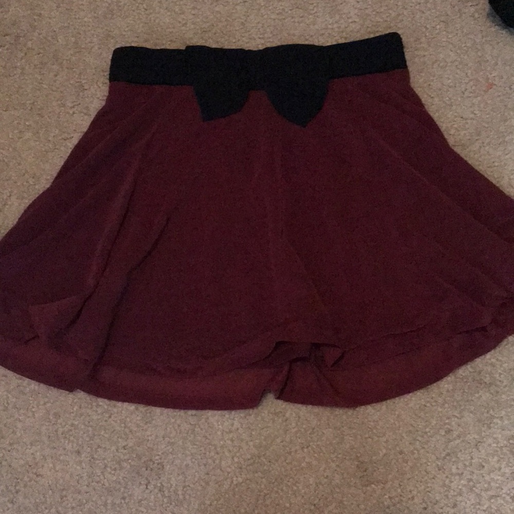 Red and maroon skirt